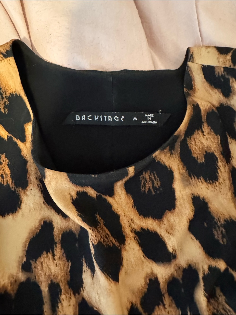 Backstage Leopard-Print Midi Dress in Black and Tan